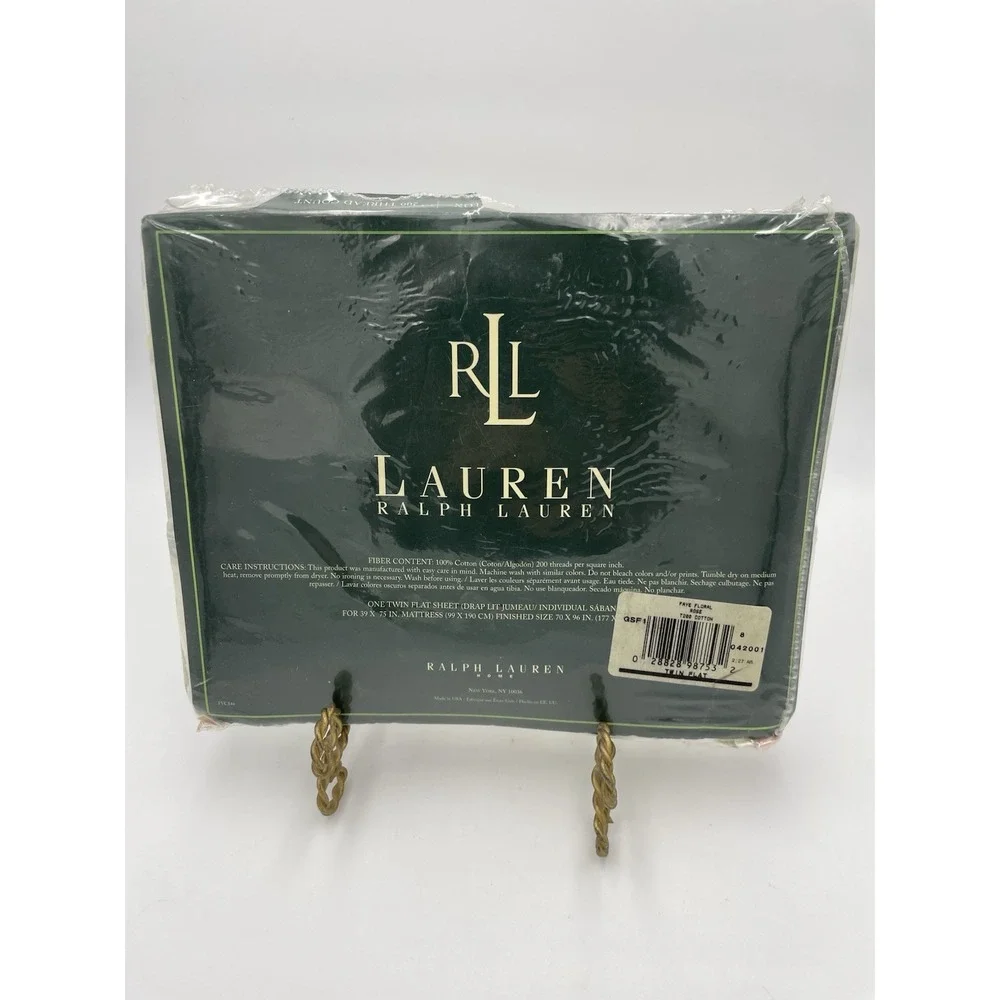 New Ralph Lauren TWIN Flat‎ Meadow Way Faye Floral Rose Sheet NOS